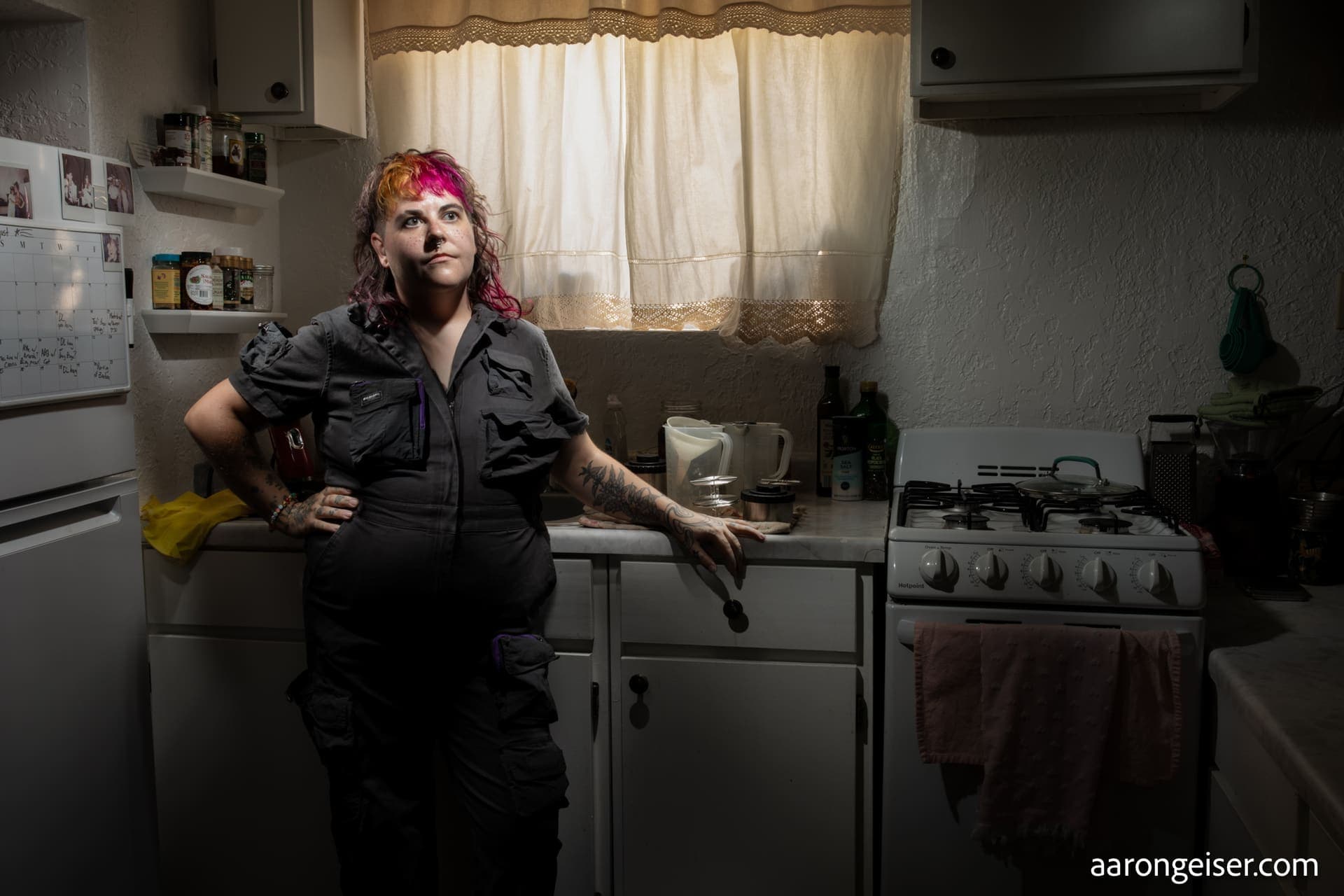 Mercy Nelson, experimental film photographer, in their studio in Santa Fe, New Mexico.